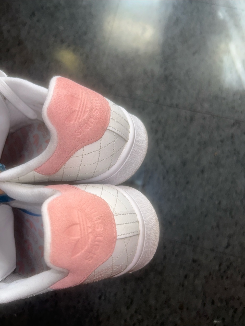 Adidas White Quilted Women’s Sneakers with Pink Accent - Picture 8 of 10